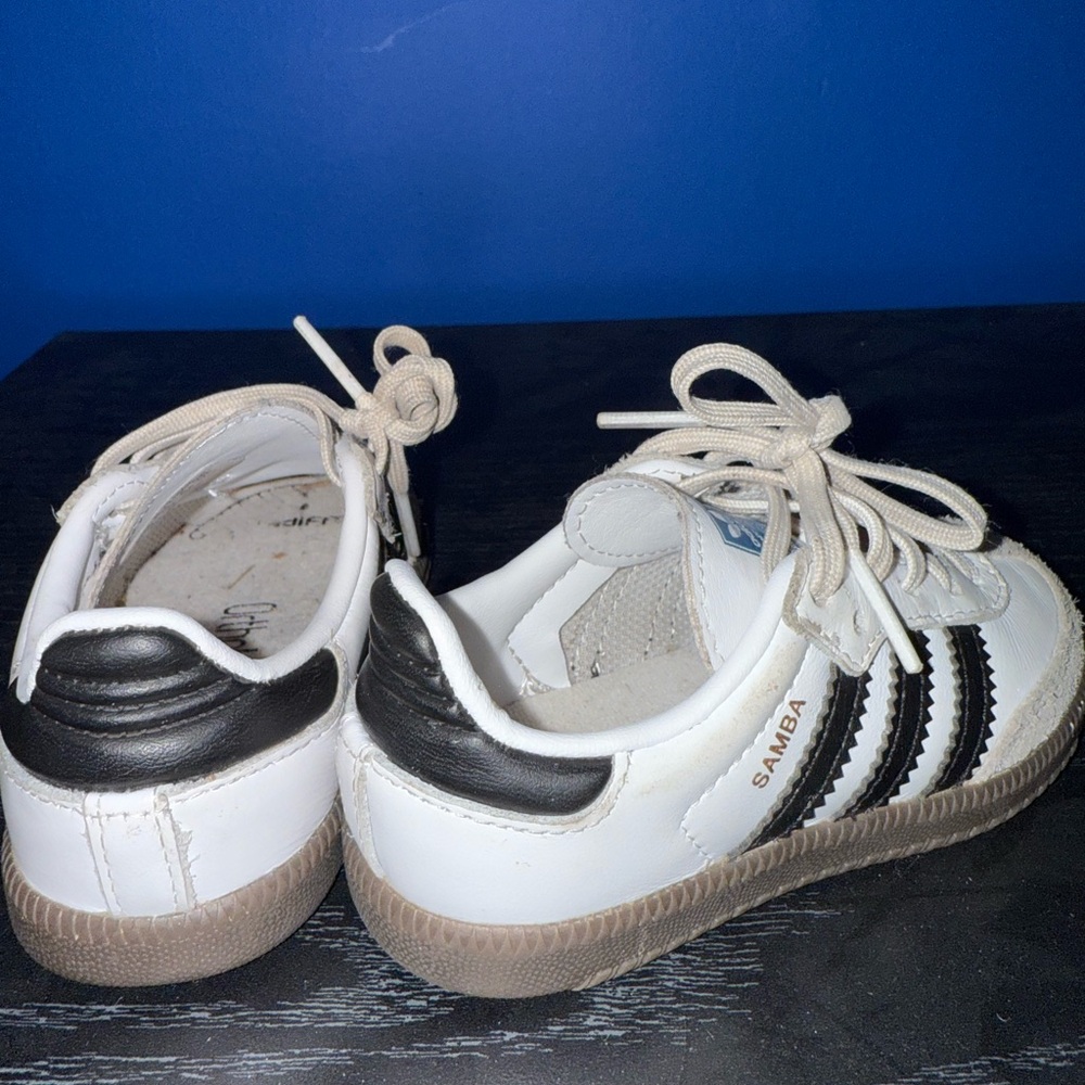 Adidas Kids Samba White and Black Shoes